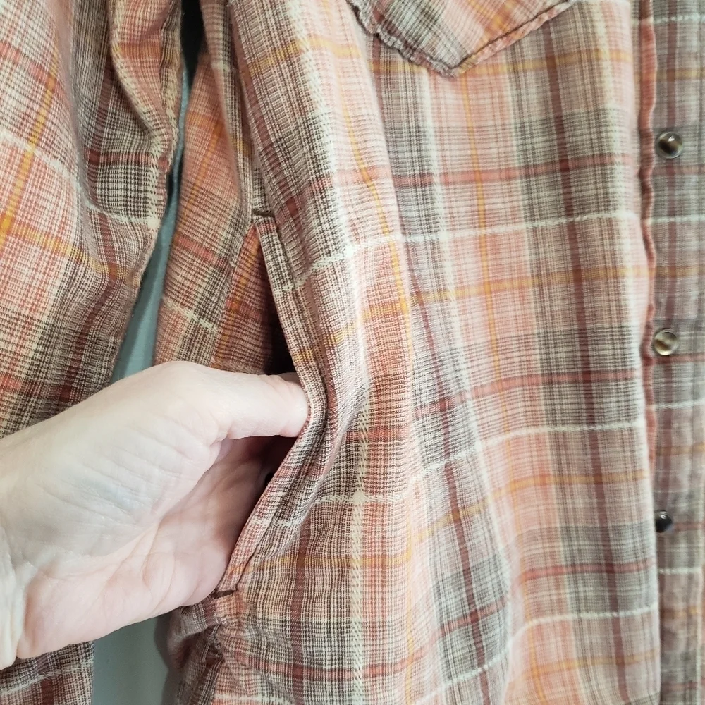 Southern Thread Plaid Shirt Shacket Women Large Lined Cowgirl Western Farm Work